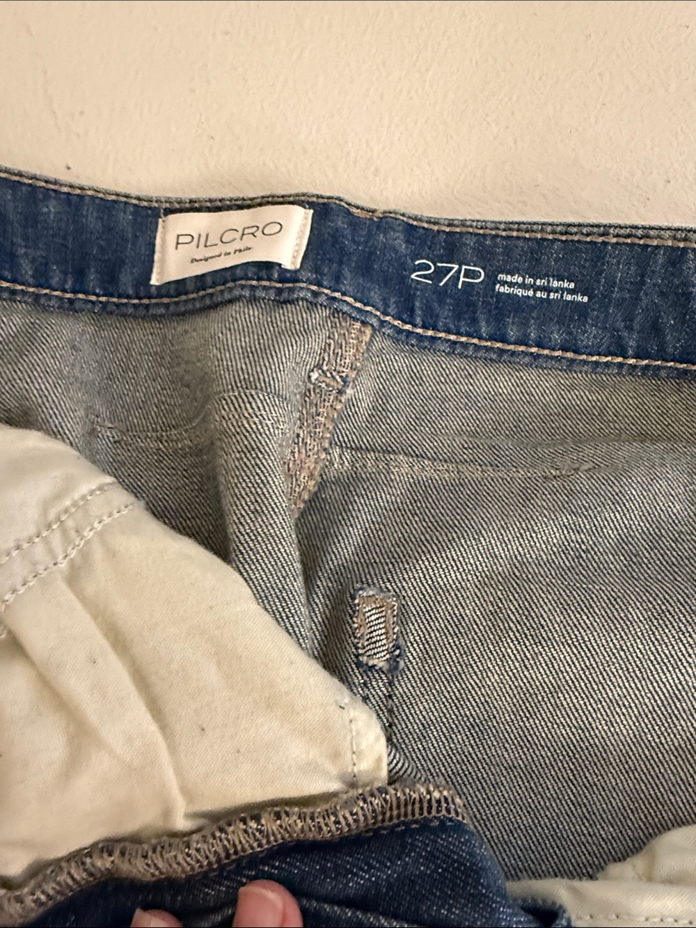 Women’s Pilcro Blue Heart Print Wide-Leg Denim Pants - Picture 4 of 4